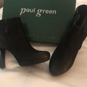 Paul Green Joslin Pleated Bootie-Graphite Iron